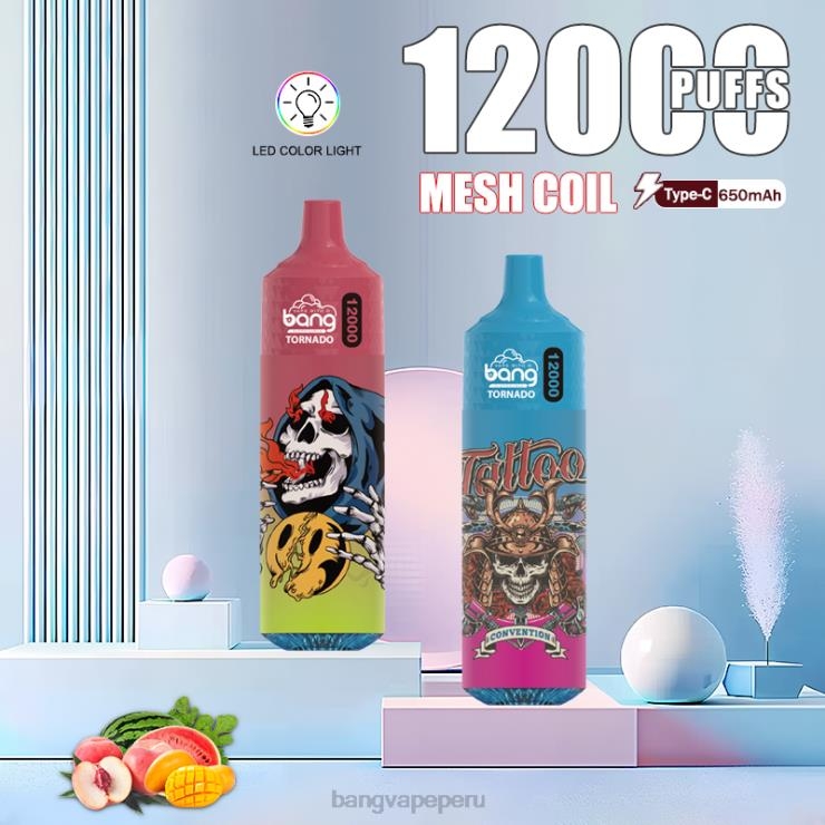 Bang Vape Tornado 12000 inhalaciones con bobina LED y malla. - Vape Gang disposables - desechable F8NHH4