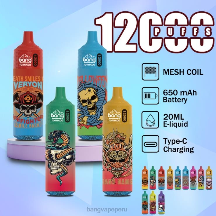 Bang Vape Tornado 12000 inhalaciones con bobina LED y malla. - Vape Gang disposables - desechable F8NHH4