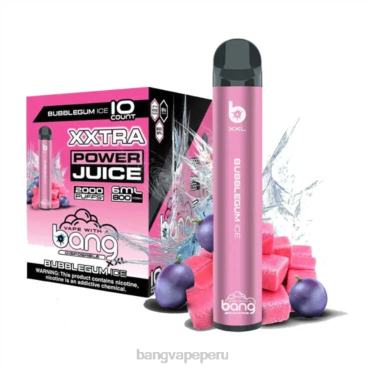 Bang Vape XXL 2000 bocanadas - Vape Gang Perú - hielo de chicle F8NHH15