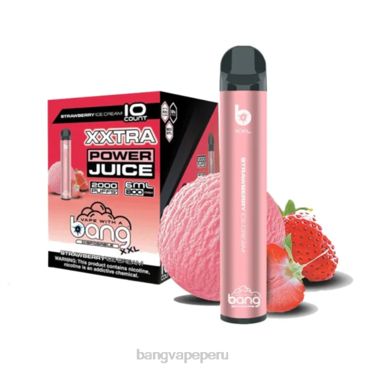 Bang Vape XXL 2000 bocanadas - Vape Gang shop - helado de fresa F8NHH23