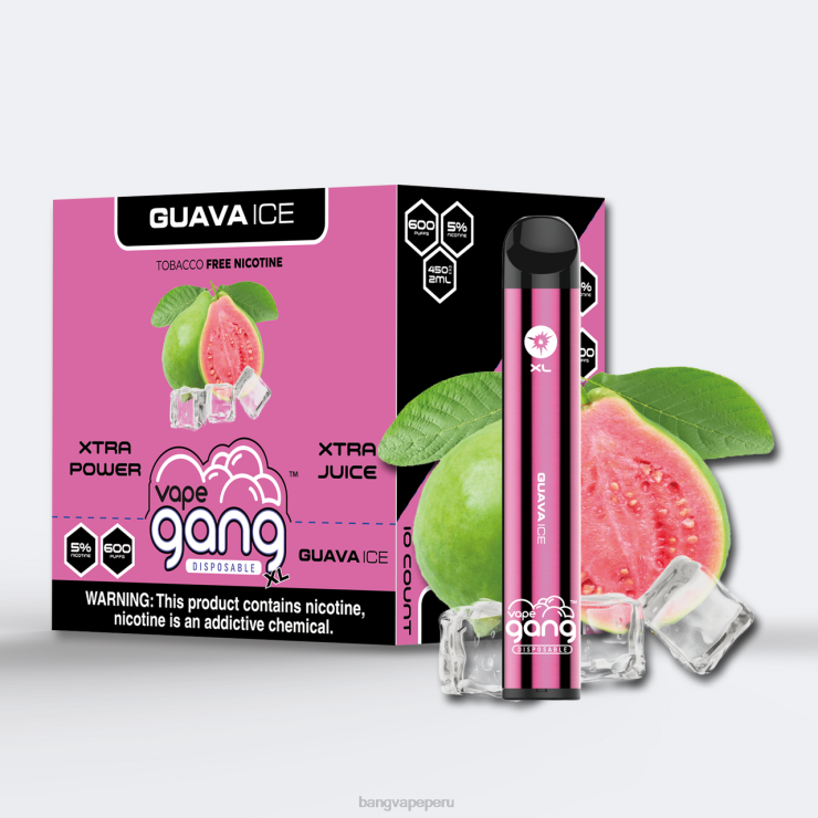 Vape Gang XL vaporizadores desechables 600 inhalaciones (caja de 10) - Bang Vape Perú - hielo de guayaba F8NHH72