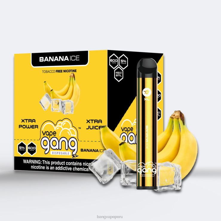 Vape Gang XL vaporizadores desechables 600 inhalaciones (caja de 10) - Vape Gang box - hielo de plátano F8NHH63