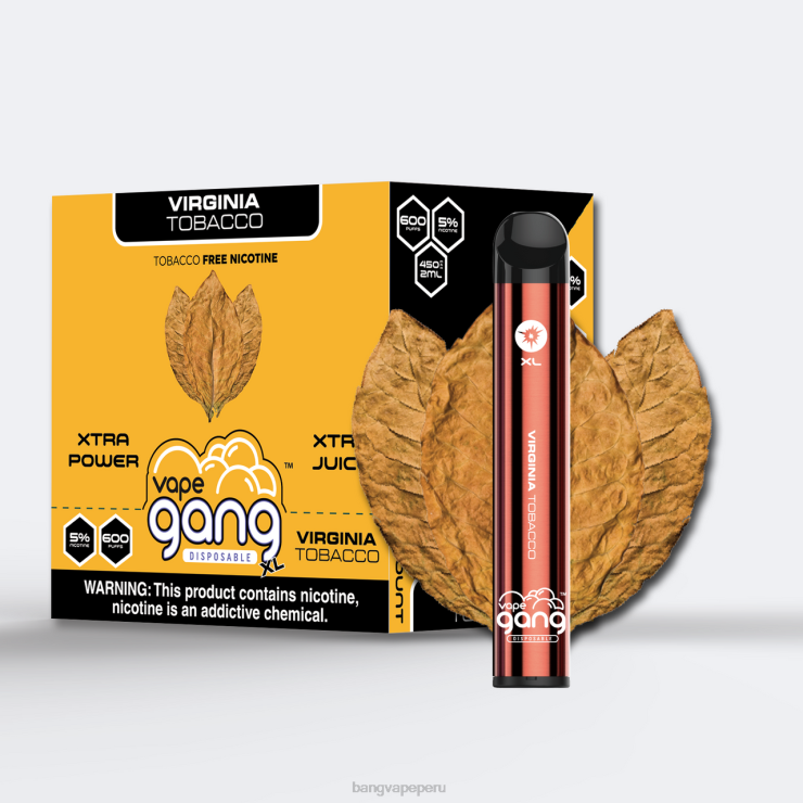Vape Gang XL vaporizadores desechables 600 inhalaciones (caja de 10) - vape Bang box - tabaco virginia F8NHH70
