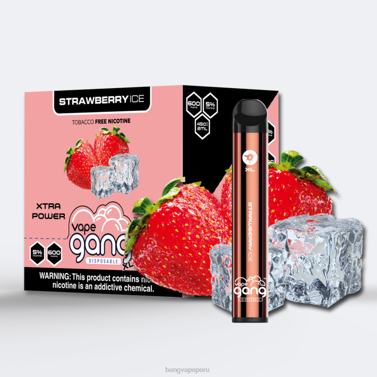 Vape Gang XL vaporizadores desechables 600 inhalaciones (caja de 10) - vape Bang precio - hielo de fresa F8NHH78