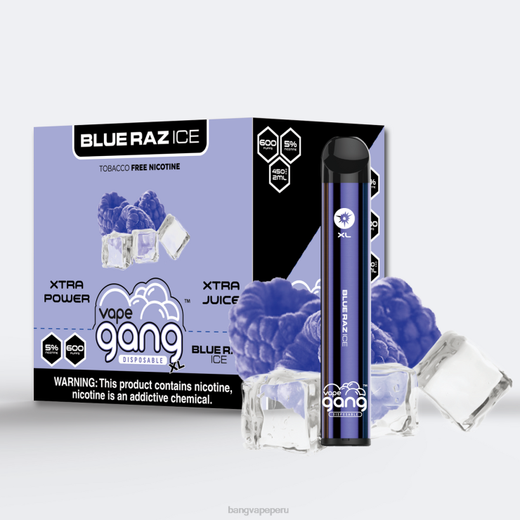 Vape Gang XL vaporizadores desechables 600 inhalaciones (caja de 10) - vape desechable Bang - hielo azul F8NHH61